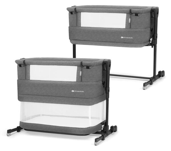 Kinderkraft Neste Grow Co-Sleeper kiságy, sötétszürke