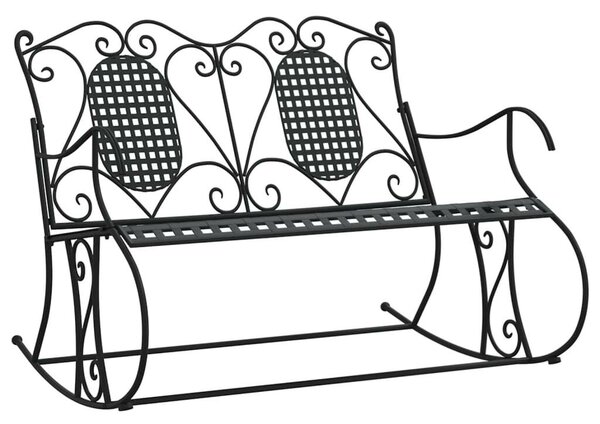 Kétszemélyes fekete acél hintapad 113 cm