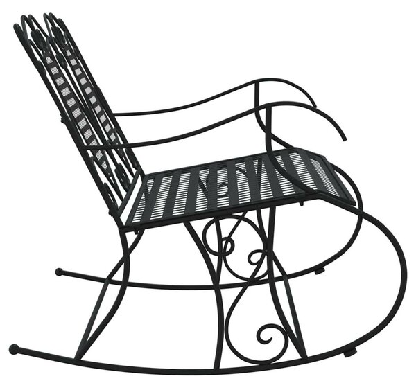Kétszemélyes fekete acél hintapad 113 cm