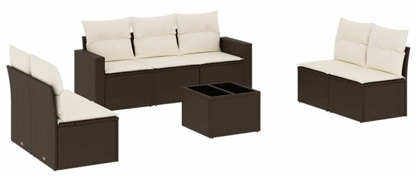 VidaXL 8 részes barna polyrattan kerti ülőgarnitúra párnákkal