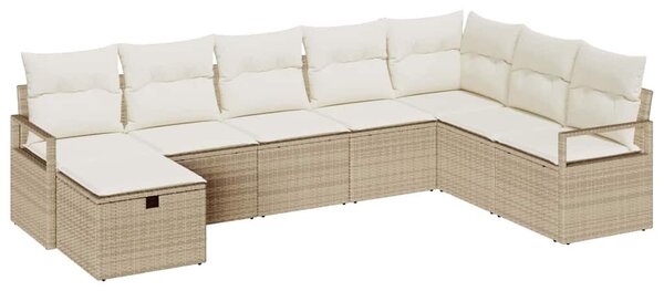 Kerti Kanapé Szett 8 pcs bézs és krémszínű 287 x 177 x 85 cm