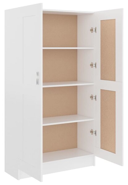 Vidaxl fehér szerelt fa könyvszekrény 82,5 x 30,5 x 150 cm