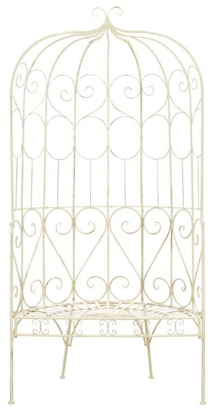 Fehér antik vas kerti pad 95 cm