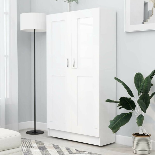 Vidaxl fehér szerelt fa könyvszekrény 82,5 x 30,5 x 150 cm