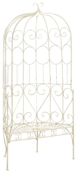 Fehér antik vas kerti pad 95 cm