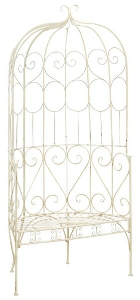 Fehér antik vas kerti pad 95 cm