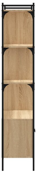 Sonoma tölgy szerelt fa könyvespolc ajtókkal 76,5x30x154,5 cm