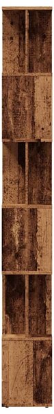 Könyves szekrény Régi fa 80x24x192 cm Gépelt fa