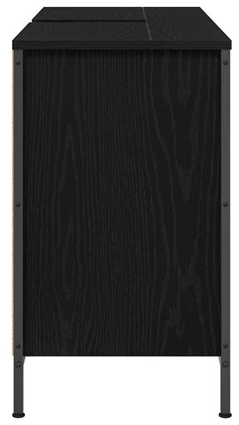 Fekete tölgy mosdószekrény fiókokkal 90x34,5x60 cm