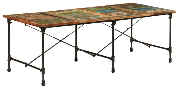 Tömör újrahasznosított fa étkezőasztal 220 x 90 x 77 cm