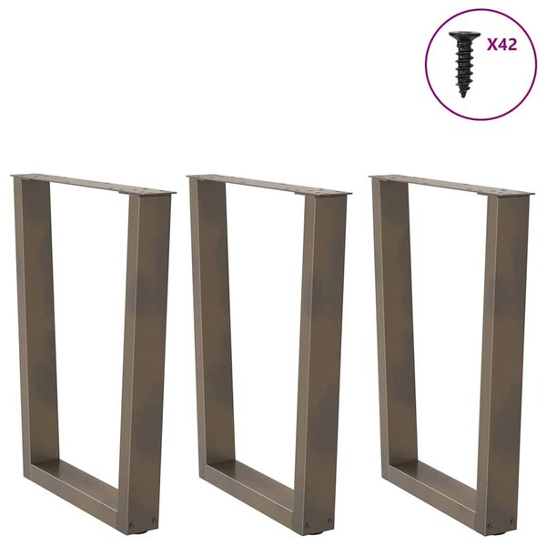 Dining Table Legs V-Shape 3 pcs natúr acél 70x(72-73,3)cm acél