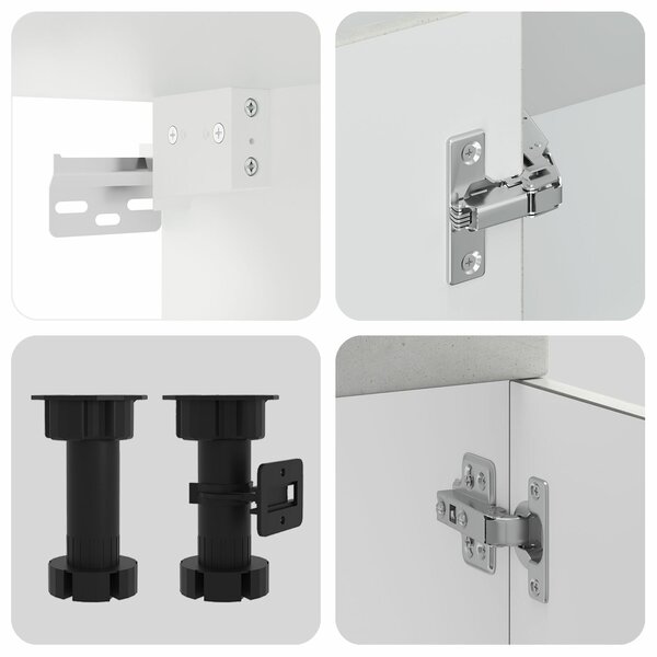 VidaXL Konyhaszekrény Kalmar 2 pcs Szürke 80 x 46 x 81.5 cm Faanyag