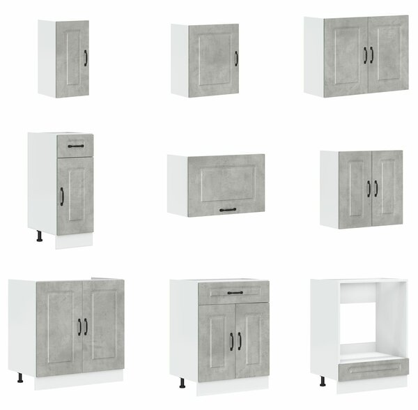 VidaXL Konyhaszekrény Kalmar 2 pcs Szürke 80 x 46 x 81.5 cm Faanyag