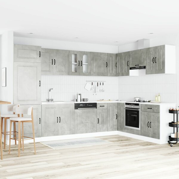 VidaXL Konyhaszekrény Kalmar 2 pcs Szürke 80 x 46 x 81.5 cm Faanyag
