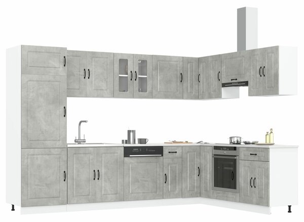 VidaXL Konyhaszekrény Kalmar 2 pcs Szürke 80 x 46 x 81.5 cm Faanyag