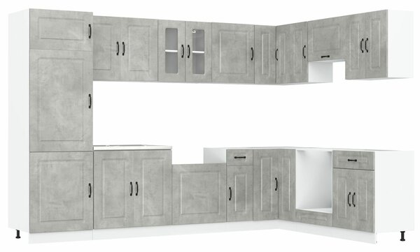 VidaXL Konyhaszekrény Kalmar 2 pcs Szürke 80 x 46 x 81.5 cm Faanyag