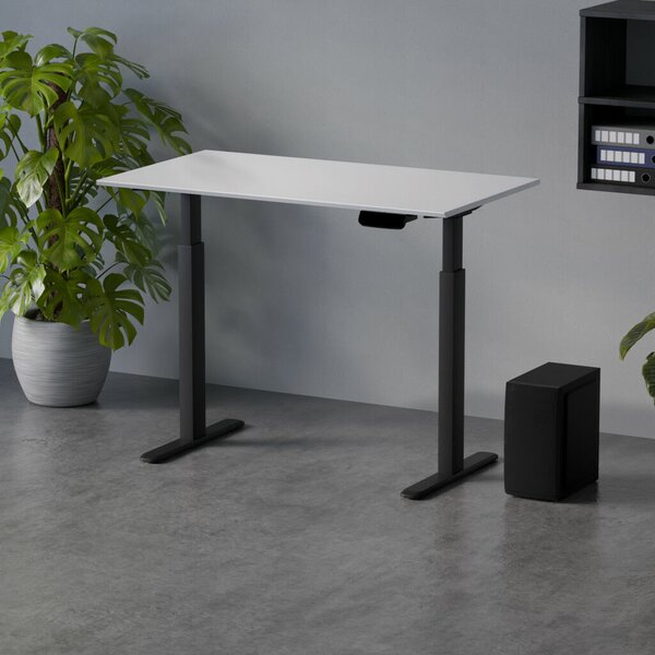 Profi elektromosan állítható magasságú íróasztal 120x80cm fehér | Dupla motor - Memória - USB - Nagy teherbírás | LVN System Control Pro