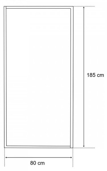 Zuhanyfal 80x185 cm
