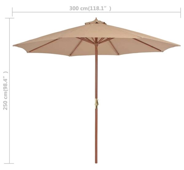 VidaXL Napernyő - Bézs - 300 cm
