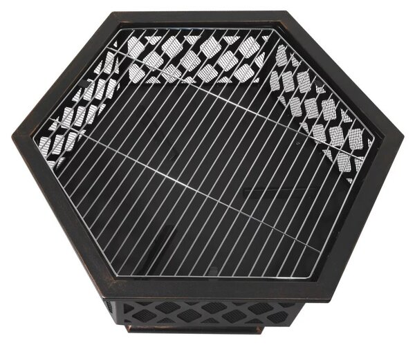 Cattara HEXAGON Tűzrakó - Kerti Tűztér - 60,5x70x62,5cm