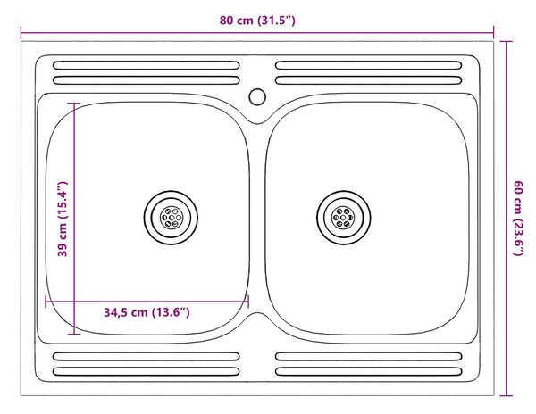 VidaXL Konyhaszekrény - 2 db Füstölt tölgy Mérnöki fa Ajtós
