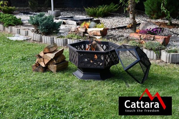 Cattara HEXAGON Tűzrakó - Kerti Tűztér - 60,5x70x62,5cm