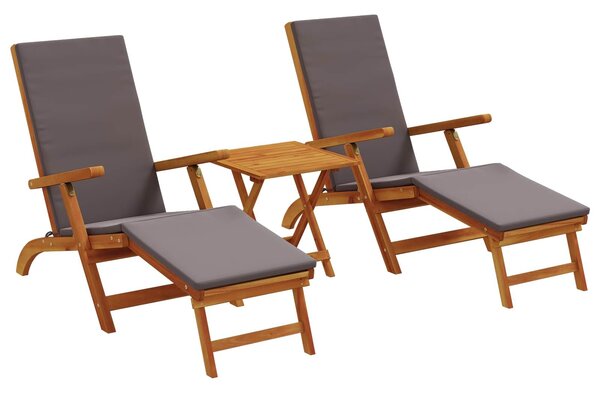 VidaXL Függőágy és összecsukható napozóágy 3 pcs Sötétszürke