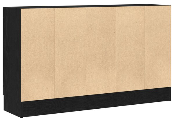 VidaXL Tálaló Fekete Tölgy 120x30,5x70 cm Mérnöki Fa