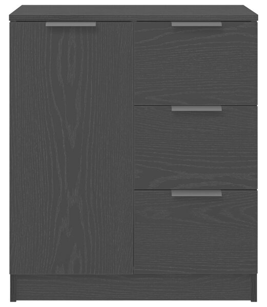 VidaXL Fekete Tölgy oldalszekrény 60x30x70 cm Műanyagból készült