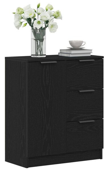 VidaXL Fekete Tölgy oldalszekrény 60x30x70 cm Műanyagból készült