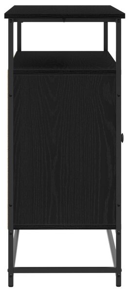 VidaXL Fekete tölgy oldalszekrény 100x35x80 cm Műszaki fa és Acél
