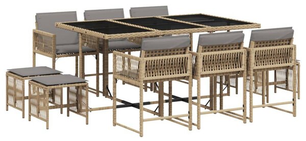VidaXL Polyrattan Kerti Étkezőgarnitúra - 11 részes