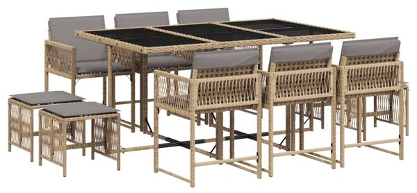 VidaXL Polyrattan Kerti Étkezőgarnitúra - 11 részes