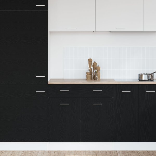 VidaXL Konyhai szekrény Fekete tölgy Szerelt fa 80 x 46 x 81.5 cm