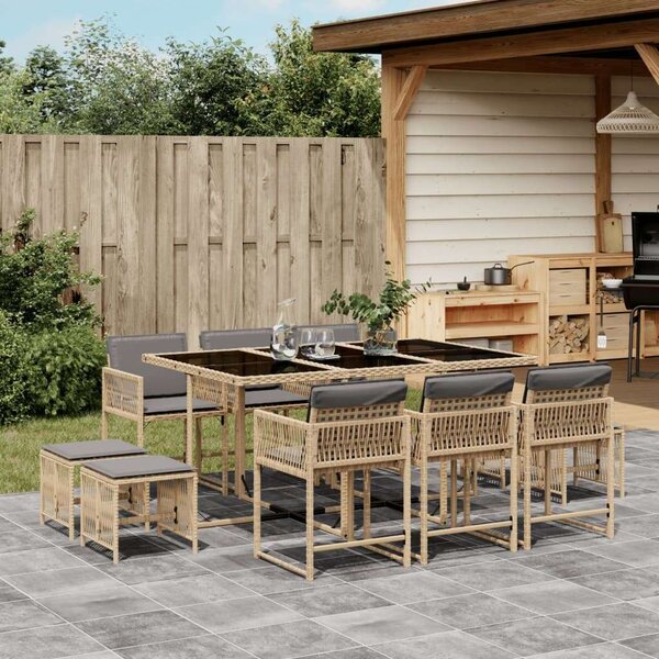 VidaXL Polyrattan Kerti Étkezőgarnitúra - 11 részes