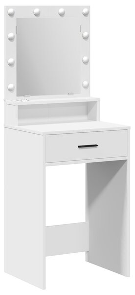 VidaXL Pipereasztal Fehér MDF 50 x 41 x 135 cm Tükör Pipereasztal