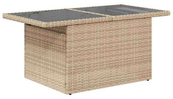 VidaXL 9 részes bézs polyrattan kerti ülőgarnitúra párnákkal