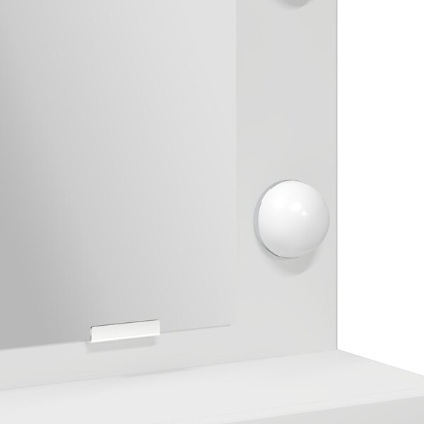 VidaXL Pipereasztal Fehér MDF 50 x 41 x 135 cm Tükör Pipereasztal