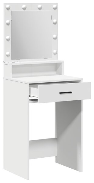 VidaXL Pipereasztal Fehér MDF 50 x 41 x 135 cm Tükör Pipereasztal