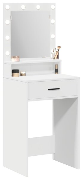 VidaXL Pipereasztal Fehér MDF 50 x 41 x 135 cm Tükör Pipereasztal