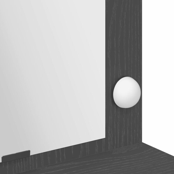 VidaXL Pipereasztal Fekete tölgy MDF 100 x 41 x 135 cm Tükör