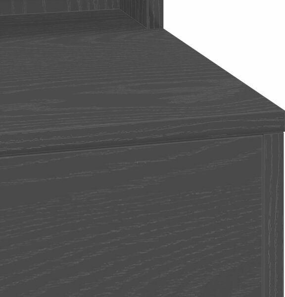 VidaXL Pipereasztal Fekete tölgy MDF 100 x 41 x 135 cm Tükör