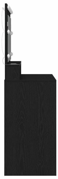 VidaXL Pipereasztal Fekete tölgy MDF 100 x 41 x 135 cm Tükör