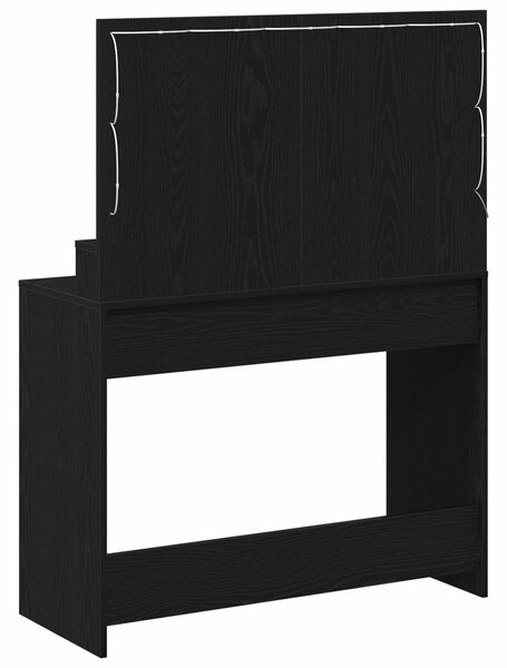 VidaXL Pipereasztal Fekete tölgy MDF 100 x 41 x 135 cm Tükör