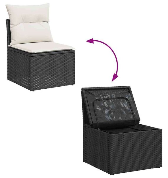 VidaXL 7 részes Kerti Ülőgarnitúra - Polyrattan - Akácfa