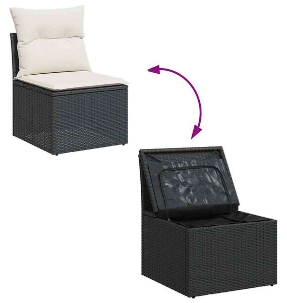 VidaXL Polyrattan Kerti Ülőgarnitúra - 9 részes - Fekete