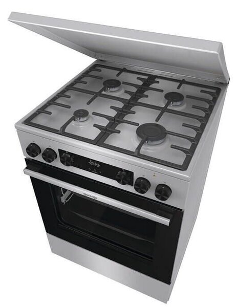 Gorenje GKS6C71XF Kombinált tűzhely, 71L, 4 főzőzóna, FrozenBake, A energiaosztály