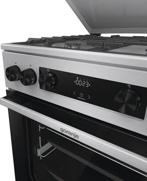 Gorenje GKS6C71XF Kombinált tűzhely, 71L, 4 főzőzóna, FrozenBake, A energiaosztály