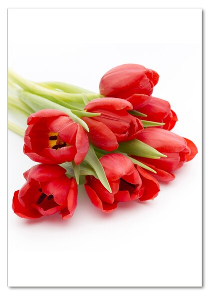 Egyedi üvegkép Piros tulipánok