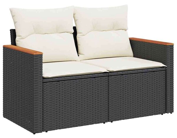VidaXL Polyrattan Kerti Ülőgarnitúra - 6 részes - Fekete